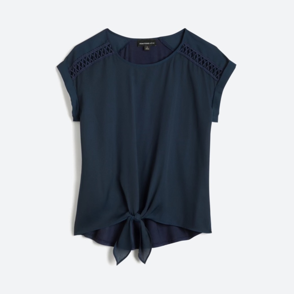 Fortune + Ivy navy blouse size L